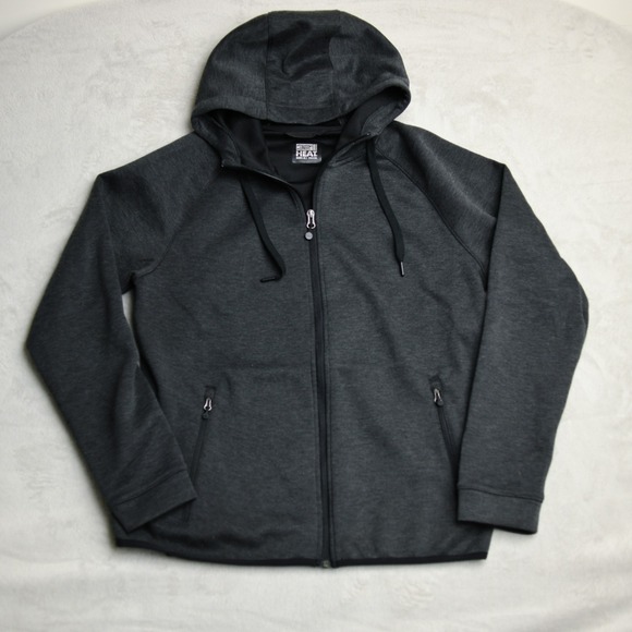 32 Degrees Other - 32 Degrees Heat Hoodie Jacket Full Zip Mens Size Dark‎ Gray Hooded